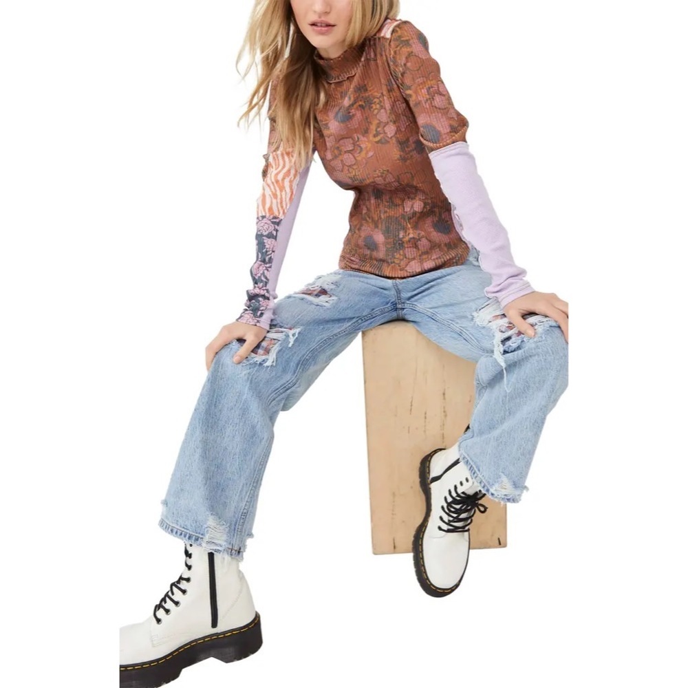 FREE PEOPLE Meadow Mix Top Rust Combo - Picture 2 of 5